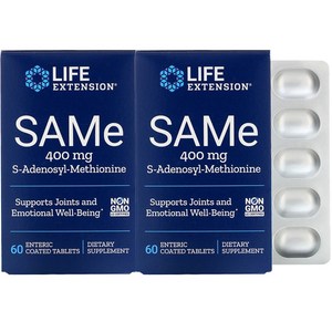 라이프익스텐션 SAMe 400mg S-아데노실-메티오닌 엔테릭 코티드 타블렛, 60정, 2개