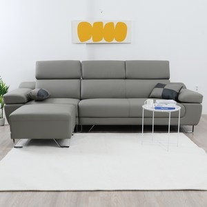 레브가구 릴리 4인 가죽소파 (전국배송 제주도배송), 포함, 머드그레이