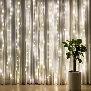 커튼조명 크리스마스 LED 장식 트리전구 USB 리모컨, 커튼라이트