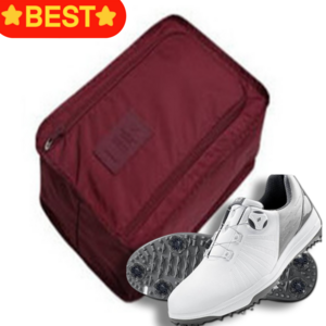 힙지로즈 간편한 골프화 골프 신발 주머니, 남녀공용 버건디, 1개
