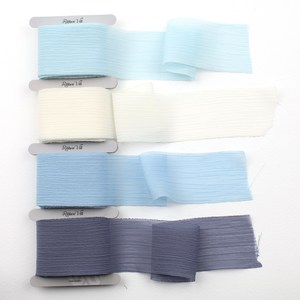 리본빌 쉬폰 리본끈 세트 주름 리본(4색 3마씩), I.울트라마린(Ultramarine)