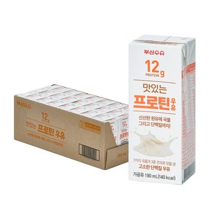 부산우유 맛있는 프로틴 우유 대용량, 24개, 190ml