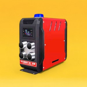 웨인즈 열풍기 무시동 히터 차량용 캠핑 차박 온풍기 자동차 난방 미니 소형 일체형 난로, 1세트, 레드 세로형