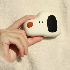 핫독 미니 캐릭터 손난로 충전식 휴대용 손난로 보조배터리, 블랙