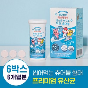어린이유산균 유기농부원료 장건강 미니특공대 닥터츄어블 장인정신, 30g, 6개