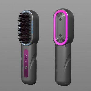 SmatGo 무선 충전식 빗고데기 휴대용 음이온 4단계 온도조절 매직기 헤어 스타일러 5000mah, 그레이