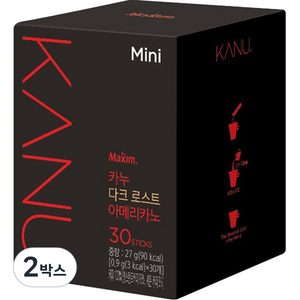 카누 미니 다크 로스트 아메리카노 원두커피믹스, 0.9g, 30개입, 2개