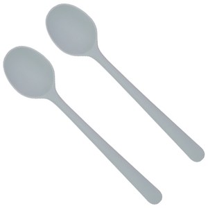 비비또 일체형 실리콘 이유식조리 스푼 2개, 쿨그레이