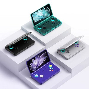 [ZX샵] Retroid Pocket Flip2 레트로 휴대용 콘솔 게임기 SD865 5.5 인치 OLED 스크린 핸드헬드 게임기 8+128GB 포함, 블랙, 8+128G+2T