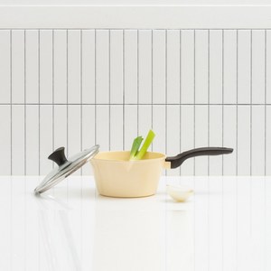 쿡핏 매직백금 인덕션 편수냄비 18cm, 옐로우, 1개