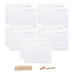 이에스지랩 종이액자 4x6 페이퍼 프레임 50개 묶음 집게 끈, 화이트
