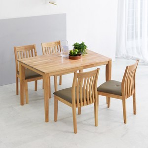 [리비니아] 루디 체코 원목 포세린 통 세라믹 4인용 6인용 식탁세트/의자형/의자벤치형 4type, 원목/내츄럴/4인의자형