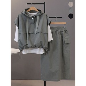 모노시크 메일로 바스락 스트링 후드 + 스커트 세트 MNOG678