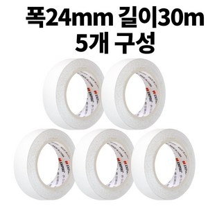 엠파이어 양면테이프 24mm x 30m, 화이트, 5개입