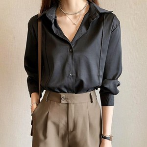 온미올렛 여성 기본핏 핀턱 셔츠 블라우스