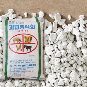 소독용 생석회 (20kg) 계사입구 방역 AI 조류인플루엔자 토양 개량 소독 석회 비료, 1개