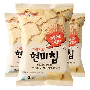 기름제로현미칩 과자, 60g, 3개