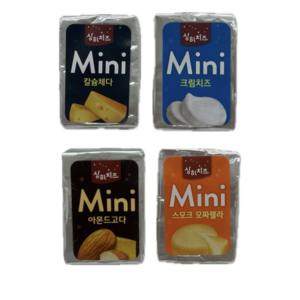 상하 미니치즈 4종 총60개(체다+모짜+크림+아몬드고다), 1개, 48g