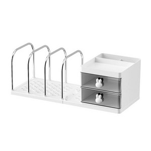 엘엘리빙 심플 래빗 책상 책꽂이 수납 정리함, 화이트