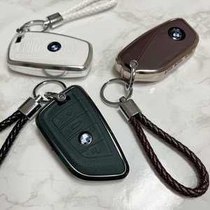 옳다스토어 BMW 신형 가죽 메탈 키케이스, 타입A, 화이트