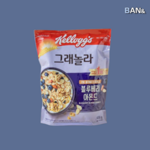 켈로그 블루베리 아몬드 그래놀라 시리얼, 450g, 1개