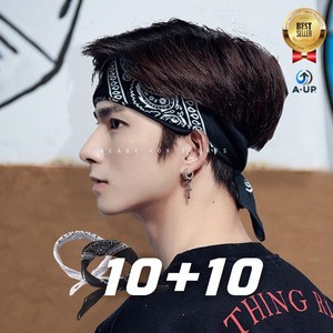 에이업 단체 야유회 손수건 페이즐리 반다나 스카프 스포츠 등산 산악회 자전거 마라톤 체육 대회 동호회, 20장, 화이트 블랙