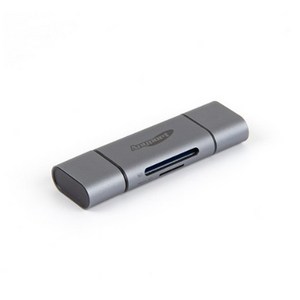 애니포트 메탈바디 2IN1 OTG 카드리더기 USB3.0 Type C, AP-UC21, 진그레이, 1개