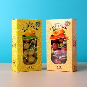 선물용 레몬맛 오렌지맛 카스텔크램 포지타노 캔디 145g 세트 (이탈리아 수입 명품 천연 고급 사탕), 레몬맛 오렌지맛 145g 세트