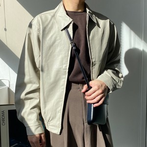 남자집업자켓투웨이카라 남성비건레더블루종