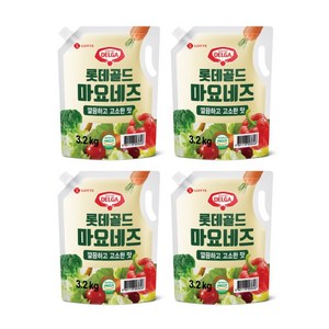 롯데푸드 골드 마요네즈 스파우트 파우치, 3.2kg, 4개