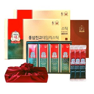 정관장 6년근 홍삼정 에브리타임 홍삼진고 스틱 40포 400ml+쇼핑백 부모님 새해 여행 골프 설 명절 선물세트(보자기포함) 1개, 1세트