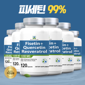 HEALTHY PARTNERS 고함량 피세틴 레스베라트롤 퀘르세틴 1200mg, 6개, 120정