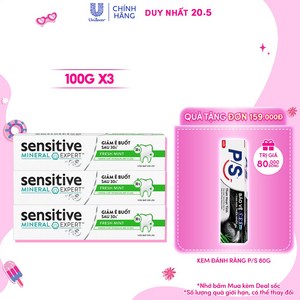 [Sensitive] 치약 박스 3개 세트 30초 후 민감도 감소 프레쉬 민트 위드 미네랄 임팩트 100g