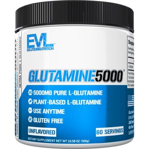 EVLUTIONNUTRITION 울트라 퓨어 글루타민 5000mg 언플레이버드, 1개, 300g