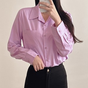 큐즈 여성용 사계절 링클프리 구김방지 긴팔 무지 빅사이즈 블라우스 셔츠