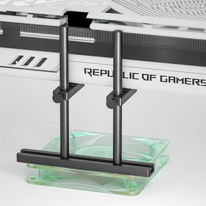 그래픽카드 지지대 거치대 받침대 GPU 서포트 브라켓 듀얼 브레이스 팬 마운트 조절 가능 알루미늄 그래픽 카드 사그 비디오 스탠드 빅 128mm, L/128mm, 1개