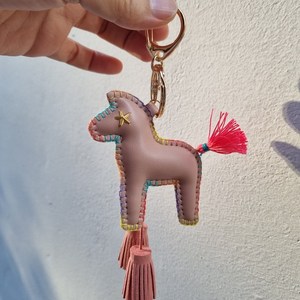 [엠마]행운말 핸드메이드 인조가죽 태슬 키링 키홀더 가방고리