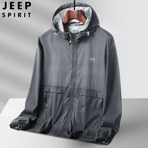 JEEP SPIRIT 지프 스피릿 바람막이 남성 초경량 래쉬가드 하프코트 자외선방지 코트 자켓 점퍼 남성 여름 얇은 아우터 빠른 건조 통기성 남성 후드 남자 바람막이 6827