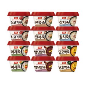 동원 양반죽 밤단팥죽+쇠고기죽+호박죽+참치죽+야채죽+전복죽 혼합 6종, 288g, 6개