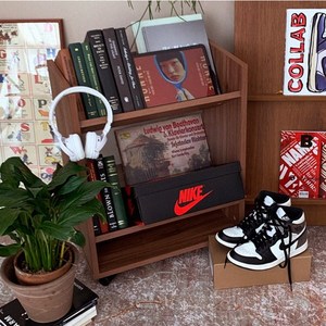 [모노폴리오] 트롤리 수납책장, 월넛보그