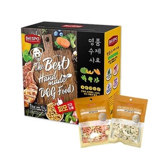 데이스포 명품 강아지 수제사료 + 비스켓 2종 랜덤 증정, 1kg, 1개, 채소, 녹황색 식단