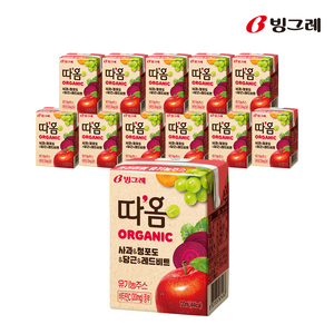 빙그레 따옴 오가닉주스(사과 레드비트)120mlX12개/무배, 120ml, 12개