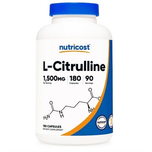 뉴트리코스트 L시트룰린 아르기닌대체 Citrulline 근육 영양제 파워업 1500mg 180캡슐, 1개, 180정