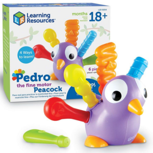 러닝리소스 소근육 공작새 촉감각 완구 교구 어린이집 18개월 Leaning Resouces Pedo the Fine Moto Peacock Montessoi Toys, 혼합색상, 1개