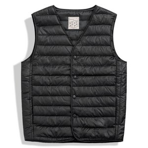 모니즈 S~3XL 공용 브이넥 경량 패딩 조끼 빅사이즈 베스트 PVT055