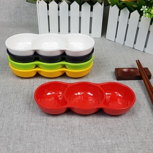 컬러 멜라민 딤플 원 3칸 종지 G-5021 소스볼 양념, 컬러멜라민 딤플원3칸종지G-5021, 흰색, 1개