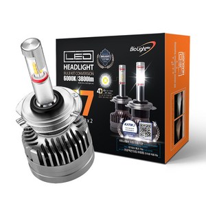 [튜닝인증부품] 바이오라이트 4면 합법 LED 전조등 H7 (1 Set), 2개, B-Type