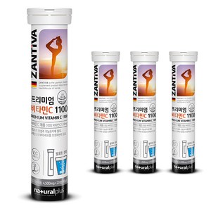 내츄럴플러스 잔티바 프리미엄 비타민C 1100 발포 20정 X 4통, 4개
