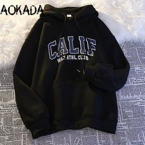 AOKADA 맨투맨 남자 빅사이즈 루즈핏 도톰 기모맨투맨 긴팔 후드티