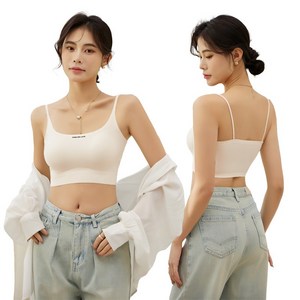 POPSONIC 여성 편한 심리스 누디 브라 일체형 심리스 브래지어 2P